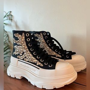 New Alexander McQueen Tread Slick Chunky High Top Sneaker SZ 38/ US 8